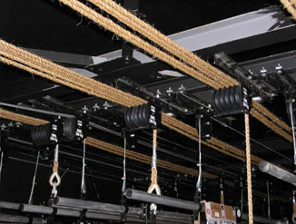 Fly bars (stage pulley bars) and grids   Rope hemp sets