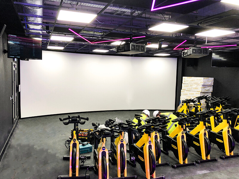 Curved wrap frame in Bike gym room at Village hotel Eastleigh