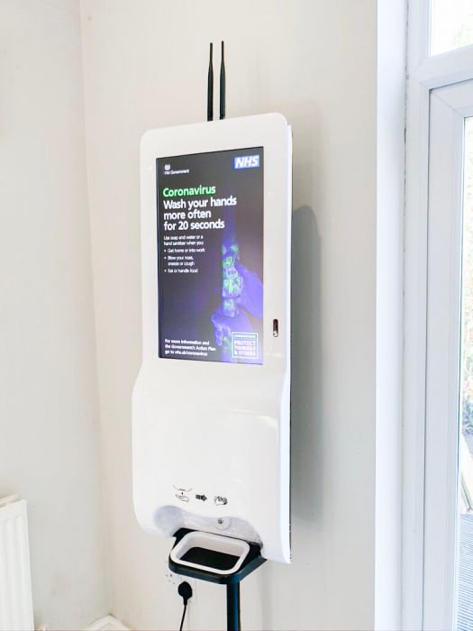 Wall mounting hand sanitiser kiosk